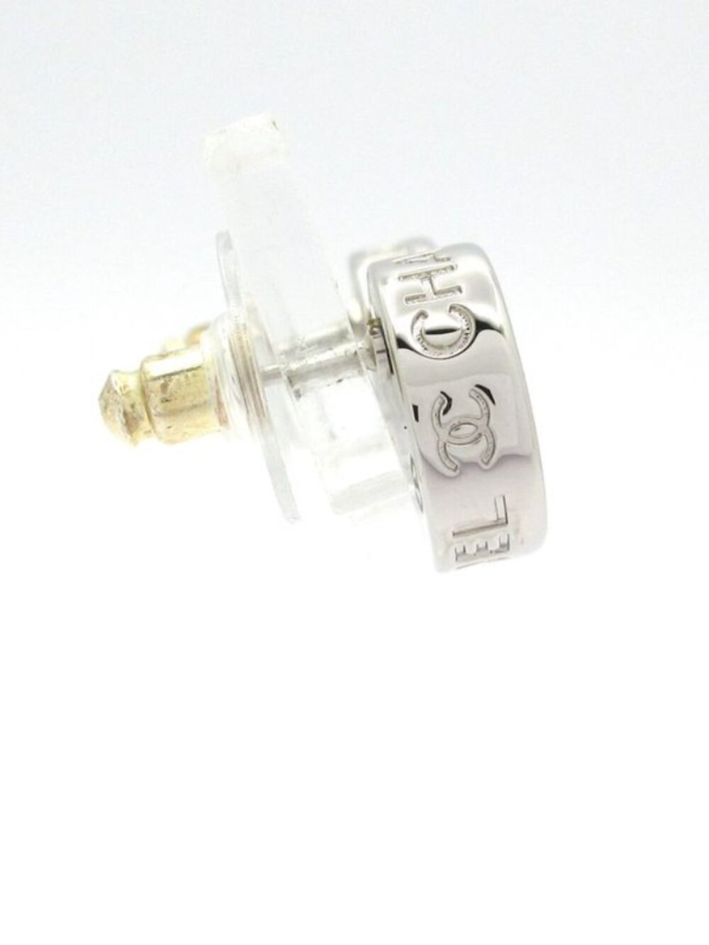 ★SOLD★ Chanel Earrings CC Logo Silver - Picture 2 of 7